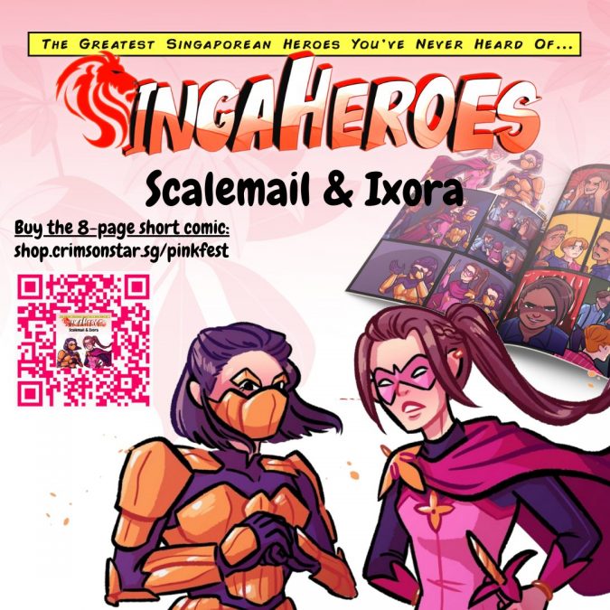 A limited 8-page Pink Fest print run of LGBTQ+ superhero duo, Scalemail & Ixora the Flower Knight, is available for purchase.